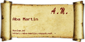 Aba Martin névjegykártya