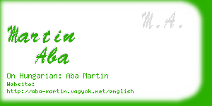 martin aba business card